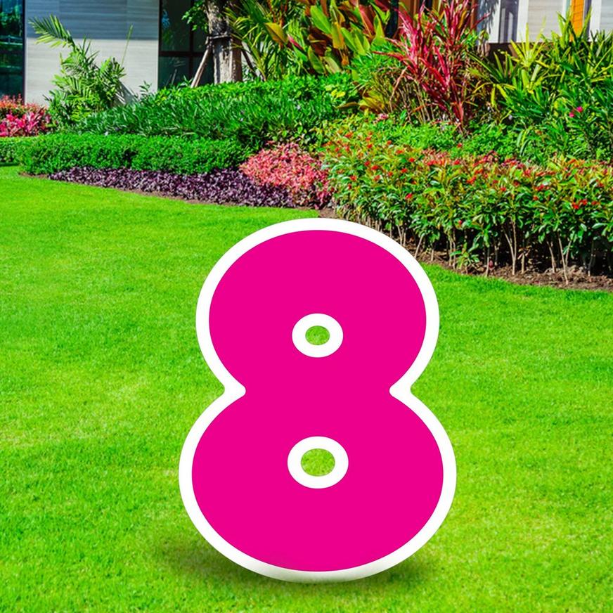 Pink Number Corrugated Plastic Yard Sign, 12in